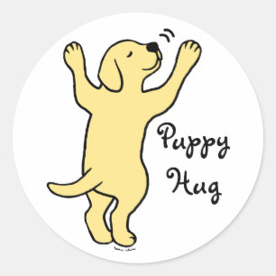 Adesivo Cartoon Labrador Puppy Hug Amarelo