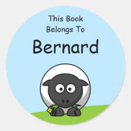 Adesivo Cartoon Lamb Este Livro Pertence