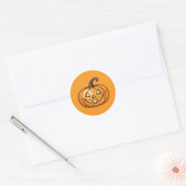 Adesivo Cartoon Laranja Jack O Lanterna Pumpkin Halloween