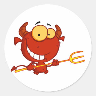 Adesivo Cartoon Little Devil With Pitchfork