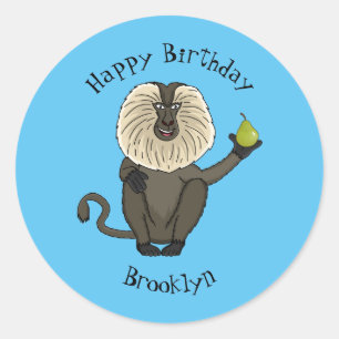 Adesivo Cartoon macaco macaco-cauda-leão engraçado