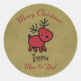 Adesivo Cartoon Merry Christmas Reindeer