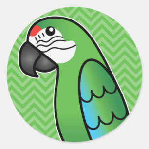 Adesivo Cartoon Militar Macaw Parrot Bird