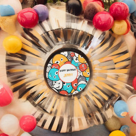 Adesivo Cartoon Monstro de Portas Multicolores