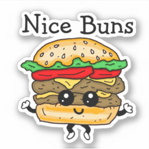 Adesivo Cartoon Nice Buns Cheeseburger