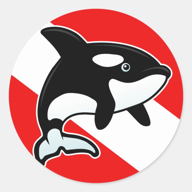 Adesivo Cartoon Orca Dive Flag (Frente)