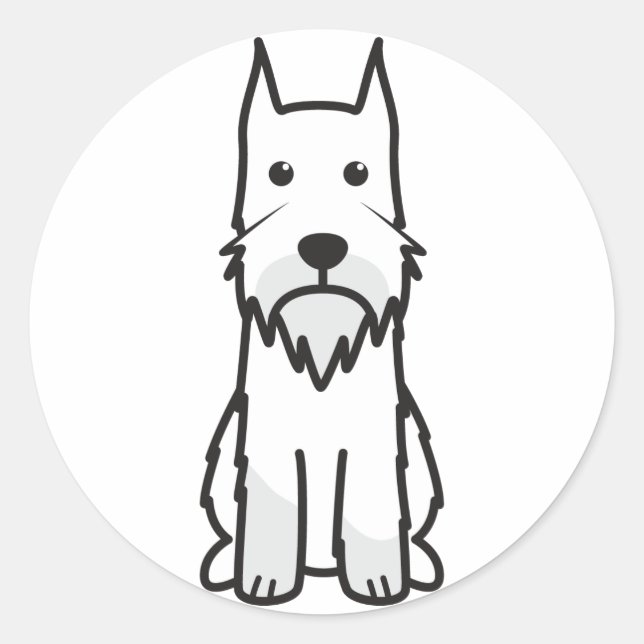 Adesivo Cartoon padrão de cães Schnauzer (Frente)