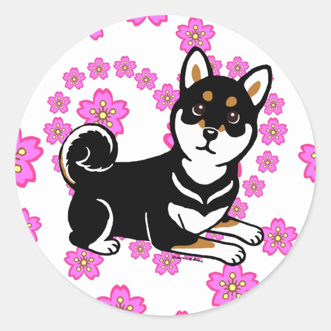 Adesivo Cartoon para cães Kuro Shiba Inu (Frente)