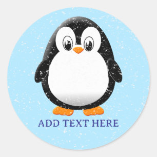 Adesivo Cartoon Pinguim Bonito Personalizado Inverno