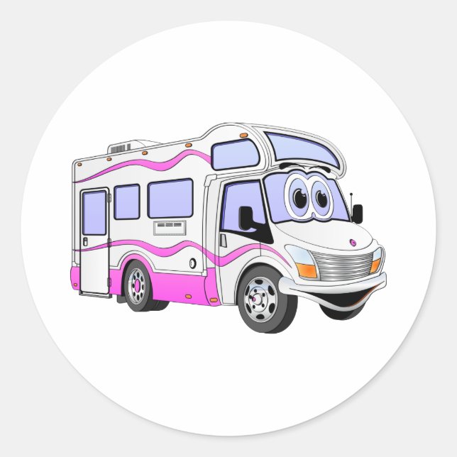 Adesivo Cartoon Pink Camper (Frente)