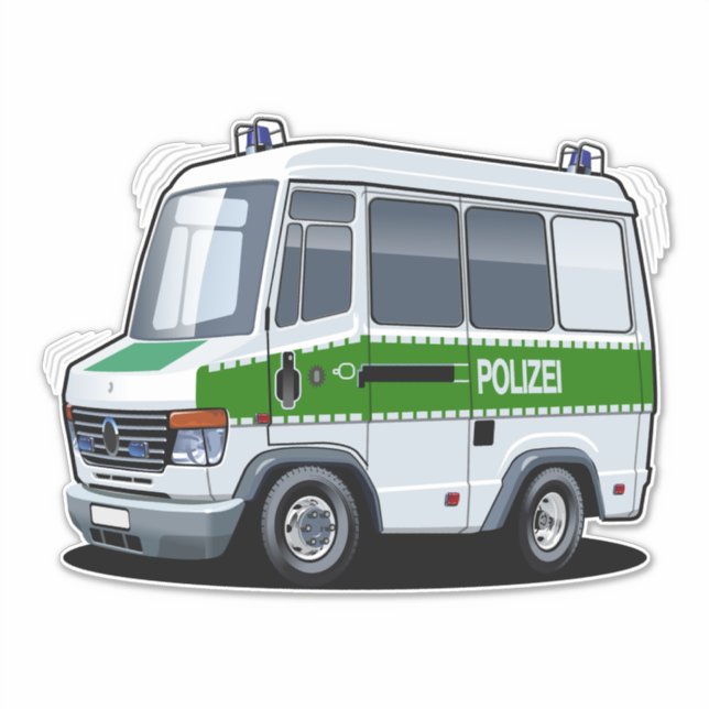 Adesivo Cartoon Police Van (Frente)