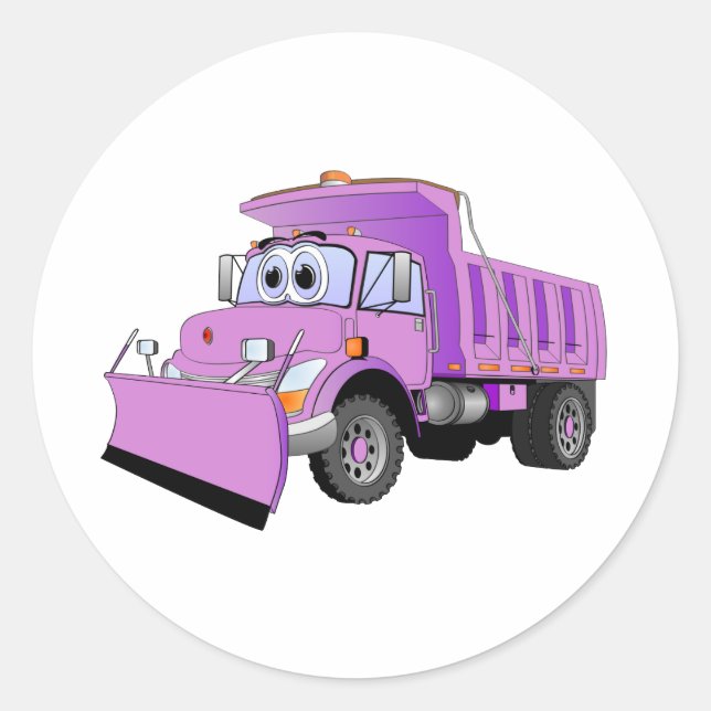 Adesivo Cartoon Purple Snow Plow (Frente)