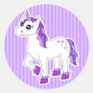 Adesivo Cartoon Purple Unicorn