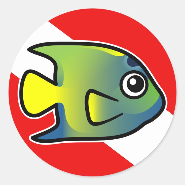 Adesivo Cartoon Queen Angelfish Dive Flag (Frente)