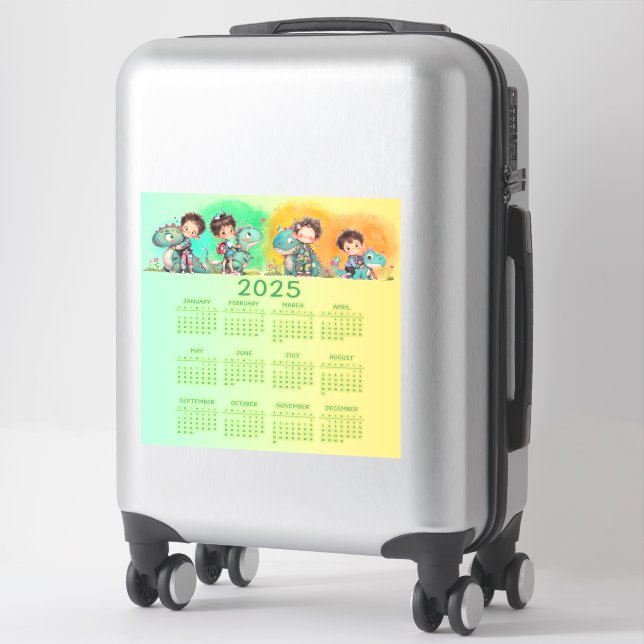 Adesivo Cartoon Quirky Boy & Dinosaur (Mala)