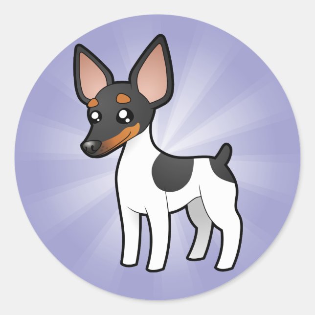 Adesivo Cartoon Rat Terrier / Toy Fox Terrier (Frente)