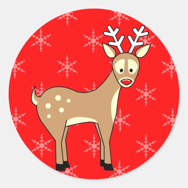 Adesivo Cartoon Reindeer Holiday Stickers (Frente)