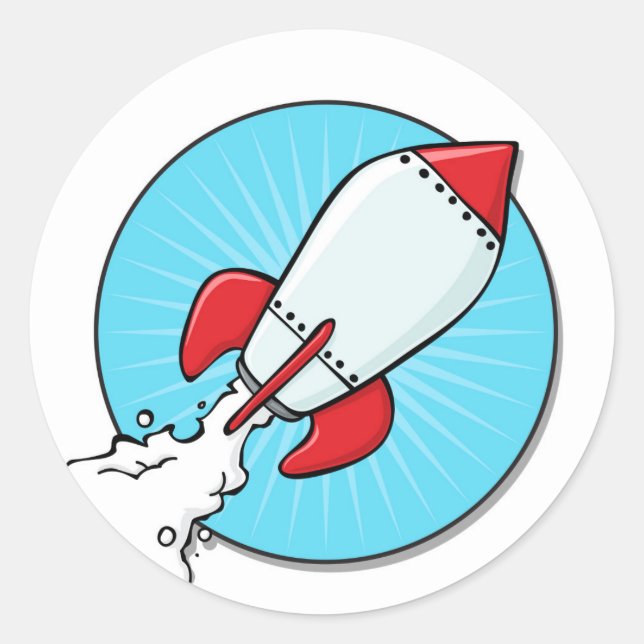 Adesivo Cartoon Rocket Ship Design (Frente)
