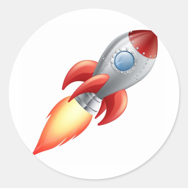 Adesivo Cartoon Rocket Space ship (Frente)