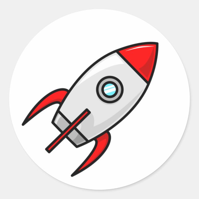 Adesivo Cartoon Rocketship Sticker (Frente)