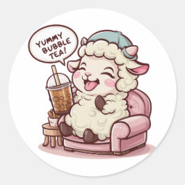 Adesivo Cartoon Sheep Adorável: Cozy, Kawaii Vibes