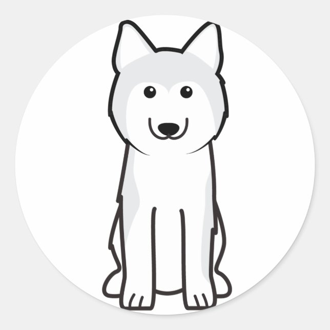 Adesivo Cartoon Siberian Husky Dog (Frente)