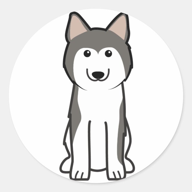Adesivo Cartoon Siberian Husky Dog (Frente)
