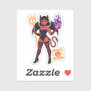 Adesivo Cartoon Succubus de Halloween - Escuro e Reproduto