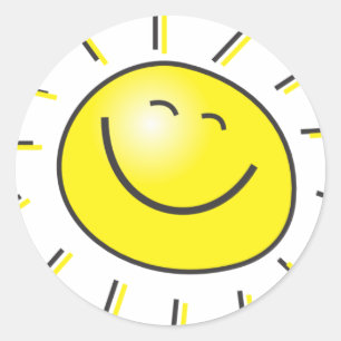 Adesivo Cartoon Sun Round Sticker