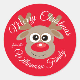 Adesivo Cartoon Vermelho de Grafo de Natal