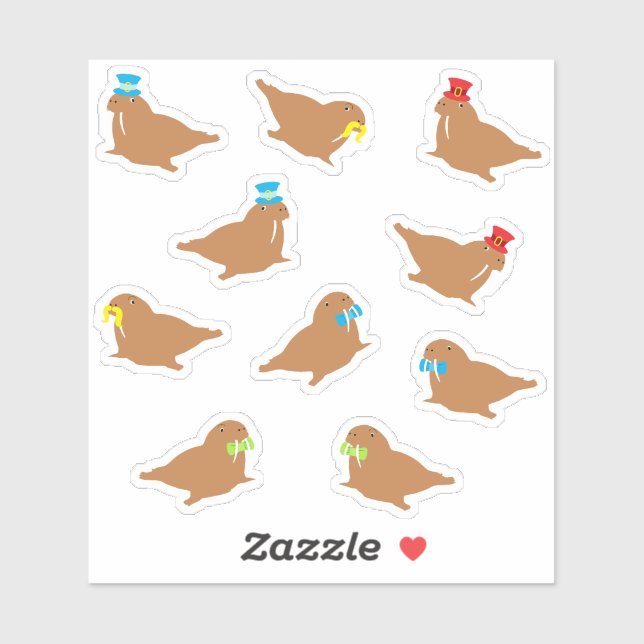 Adesivo Cartoon Walrus (Folha)