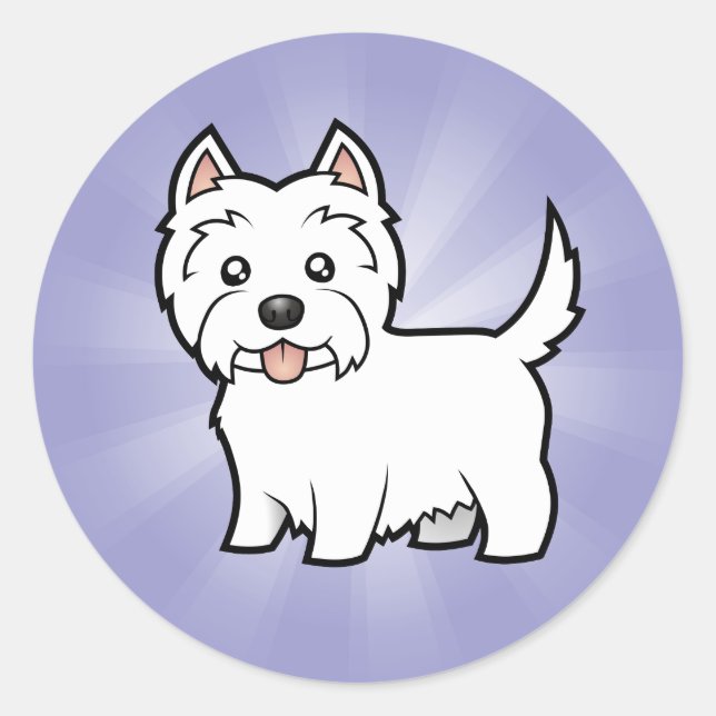 Adesivo Cartoon West Highland White Terrier (Frente)