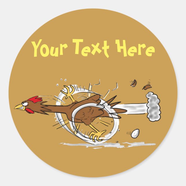 Adesivo Cartum de galinha legal rápido (Frente)