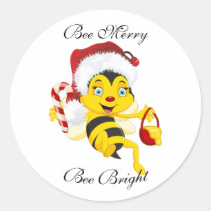 Adesivo Cartum de Natal de Bee Feliz