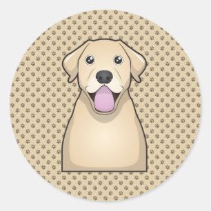 Adesivo Cartum Labrador Retriever Amarelo