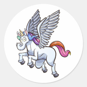 Adesivo cartum voador pegasus unicorn