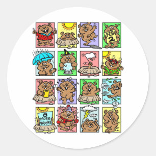 Adesivo Cartuns Engraçados do Dia do Groundhog