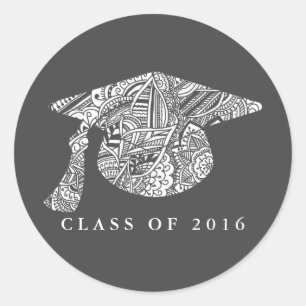 Adesivo Carvão vegetal boémio do chapéu da graduação 