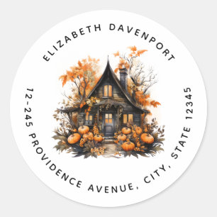 Adesivo Casa assombrada com o endereço de Pumpkins Hallowe