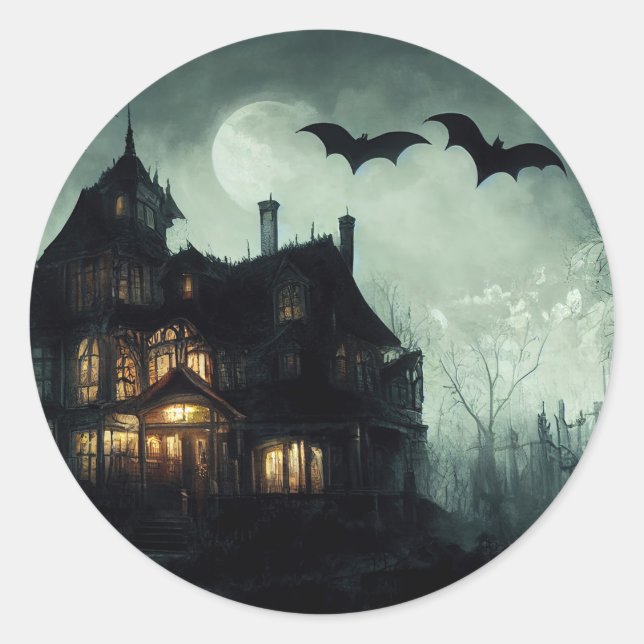 Adesivo Casa Assombrada de Halloween (Frente)
