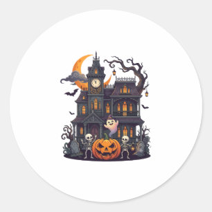 Adesivo Casa Assombrada de Halloween Esqueletos Abóbora Fa