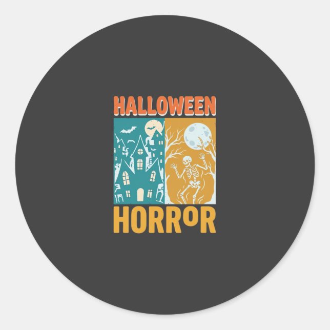 Adesivo Casa Assombrada de Halloween Lua Esqueleto Design_ (Frente)