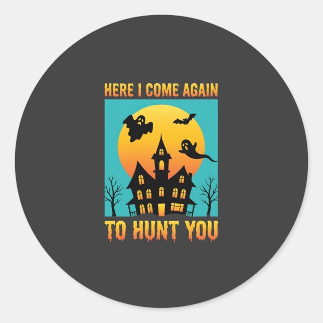Adesivo Casa Assombrada de Halloween Pendurada Com Minhas  (Frente)