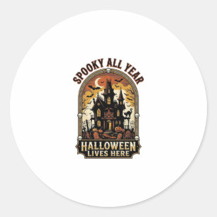 Adesivo Casa Assombrada de Halloween Vintage Assustador To