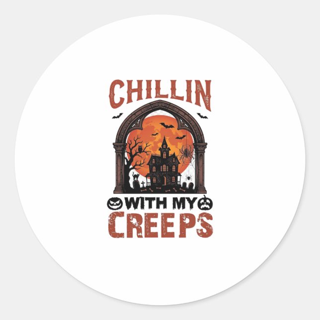 Adesivo Casa Assombrada do Chillin Creeps Halloween Lua La (Frente)