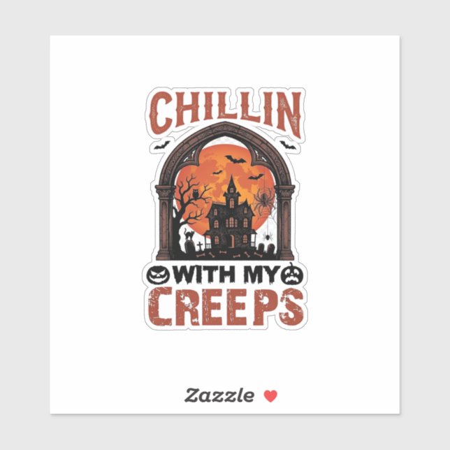 Adesivo Casa Assombrada do Chillin Creeps Halloween Lua La (Folha)