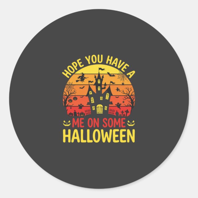 Adesivo Casa Assombrada Engraçada do Halloween em Algum De (Frente)