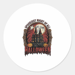 Adesivo Casa Assombrada Halloween Gravura Vintage Assustad