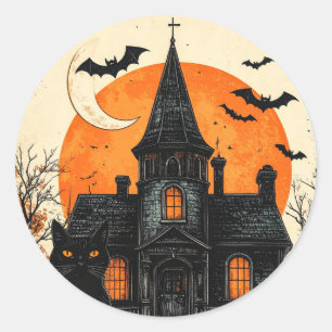 Adesivo Casa Assombrada Vintage de Halloween