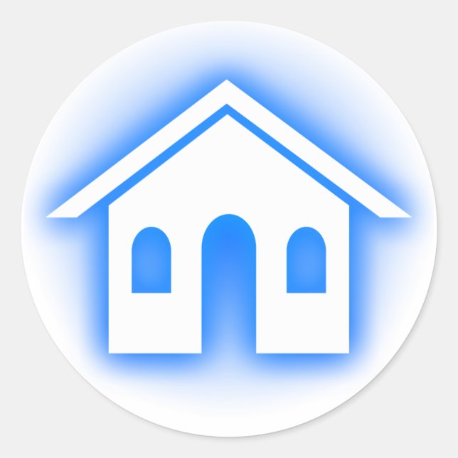 Adesivo casa azul brilhante (Frente)